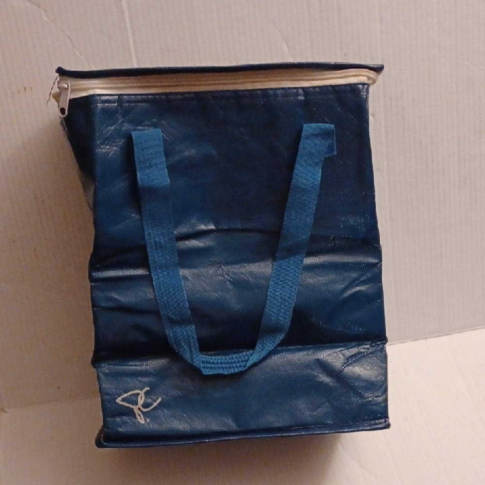 4/$40 Blue Insulated Cooler Grocery Tote Bag with Zipper & Double Handle